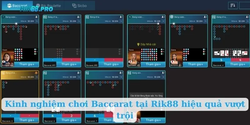 Kinh nghiệm chơi Baccarat tại Rik88 hiệu quả vượt trội