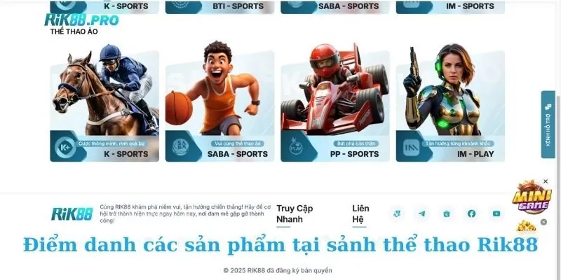 Điểm danh các sản phẩm tại sảnh thể thao Rik88