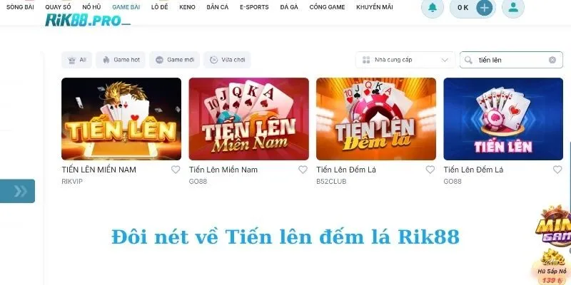Đôi nét về Tiến lên đếm lá Rik88