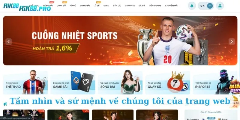 Tầm nhìn và sứ mệnh về chúng tôi của trang web