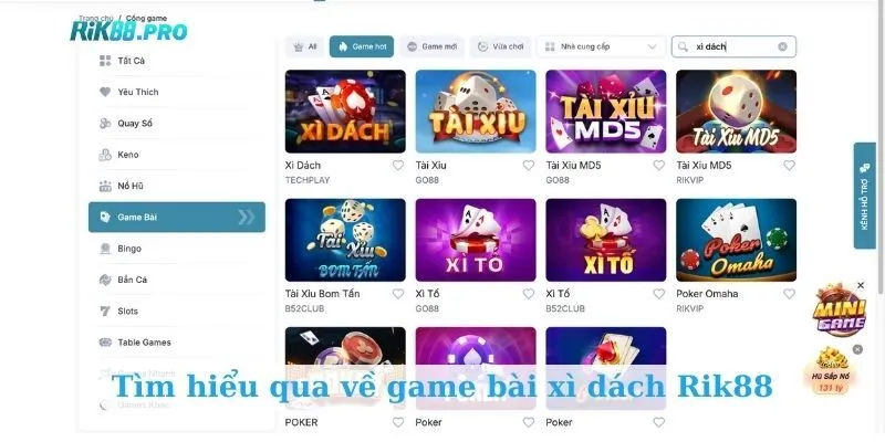 Tìm hiểu qua về game bài xì dách Rik88