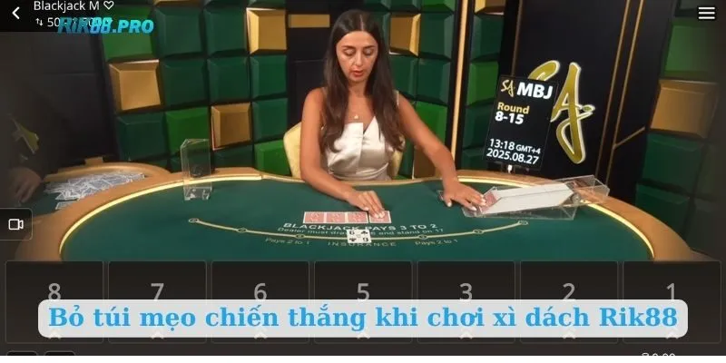 Bỏ túi mẹo chiến thắng khi chơi xì dách Rik88