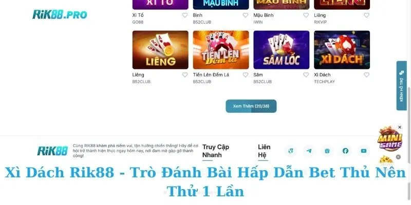 Xì Dách Rik88 - Trò Đánh Bài Hấp Dẫn Bet Thủ Nên Thử 1 Lần