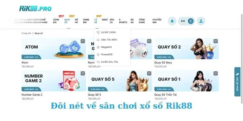 Đôi nét về sân chơi xổ số Rik88