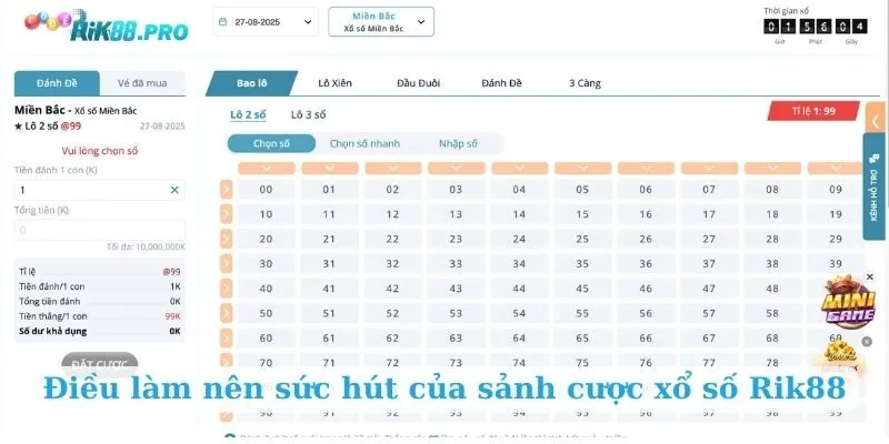 Điều làm nên sức hút của sảnh cược Xổ số Rik88