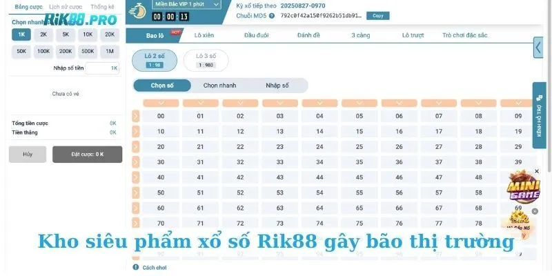 Kho siêu phẩm xổ số Rik88 gây bão thị trường